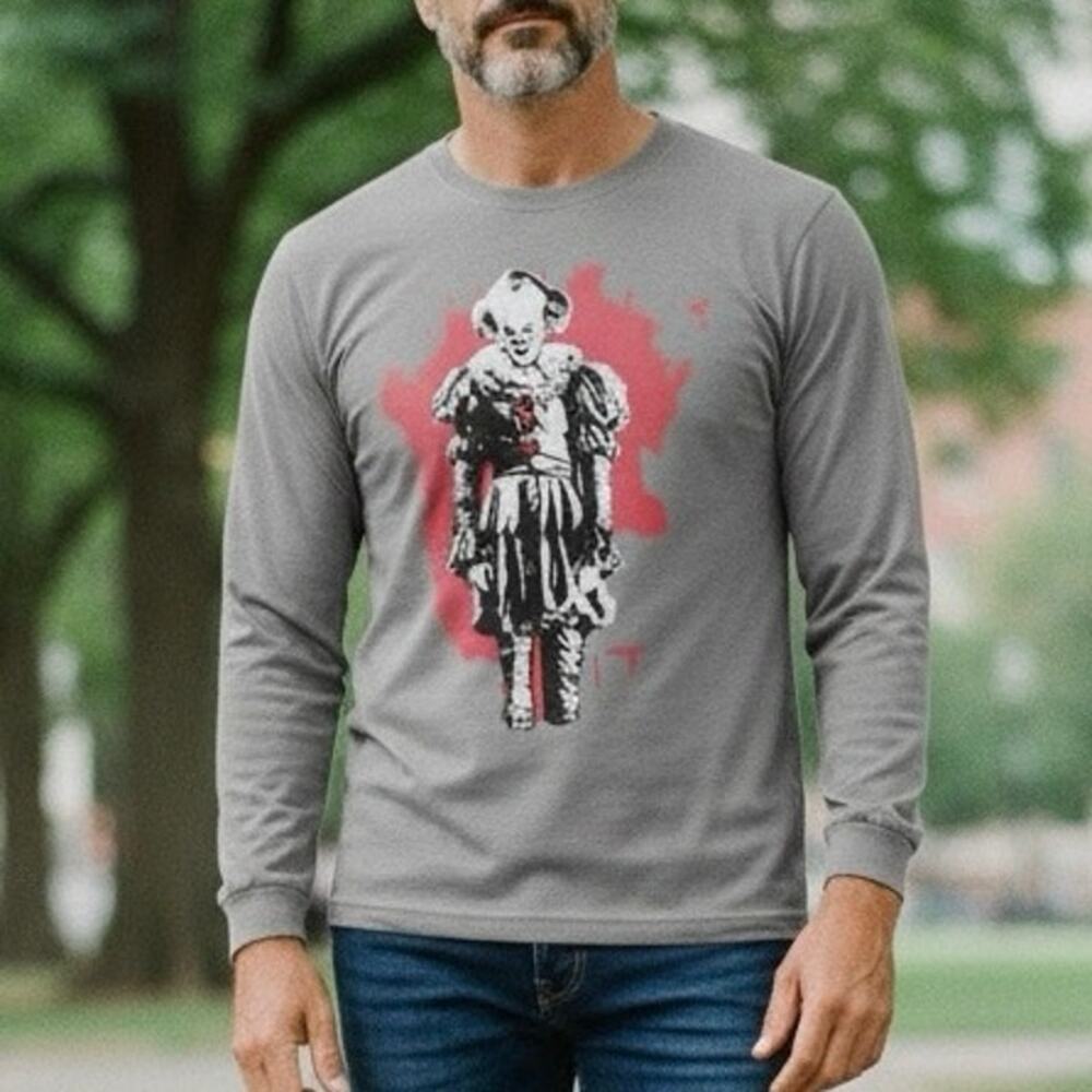 Stephen King's It Chapter Two Pennywise long-sleeve gray T-Shirt M